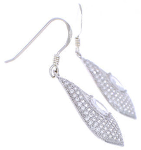 Sterling Silver And Cubic Zirconia Hook Dangle Earrings RS75416
