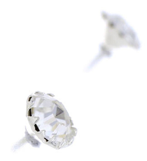 Crystal Genuine Sterling Silver April Birthstone Post Earrings Jewelry NX88592