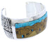 Silver Native American Village Design Multicolor Cuff Bracelet MX28013