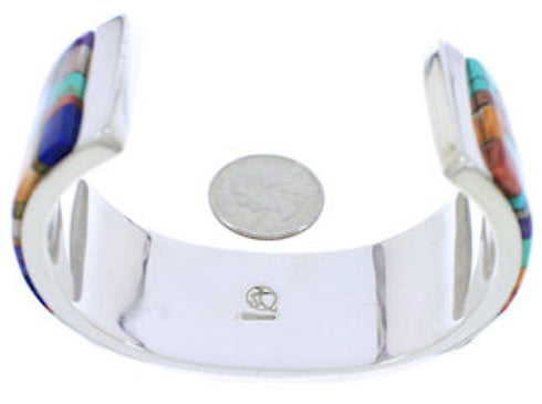 Multicolor Silver Native American Design Cuff Bracelet MX28029