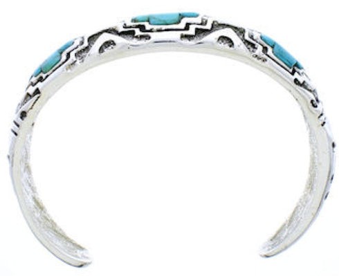Sterling Silver Turquoise Southwest Cuff Bracelet MX27157