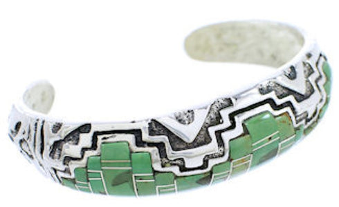 Sterling Silver Turquoise Inlay Southwest Cuff Bracelet MX27167