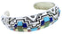 Multicolor Inlay Silver Southwestern Cuff Bracelet MX27179