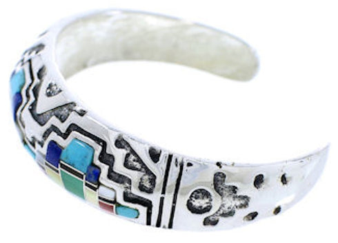 Multicolor Inlay Silver Jewelry Southwestern Cuff Bracelet MX27181