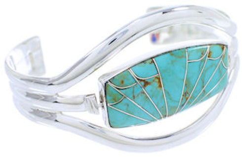 Southwest Silver Turquoise Multicolor Reversible Cuff Bracelet MX27229