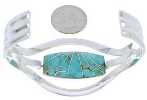 Southwest Silver Turquoise Multicolor Reversible Cuff Bracelet MX27229