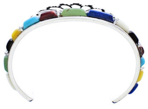Water Wave Southwest Multicolor Sterling Silver Cuff Bracelet MX27296