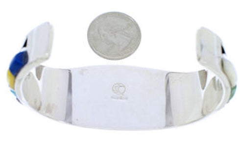 Water Wave Southwest Multicolor Sterling Silver Cuff Bracelet MX27296