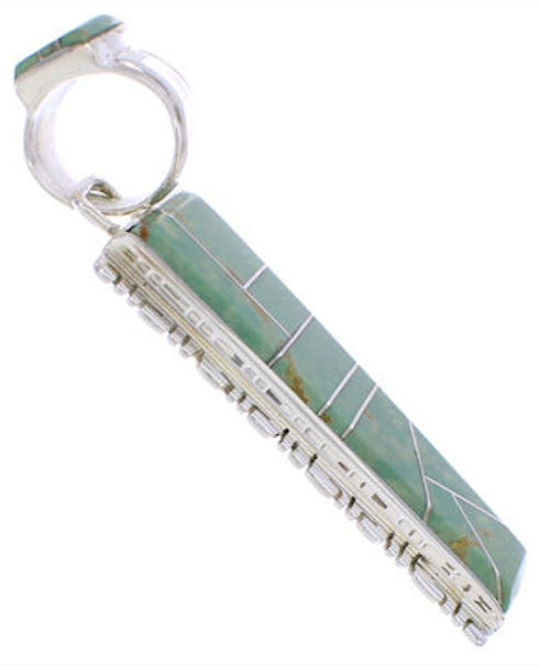 Sterling Silver Jewelry Turquoise Inlay Pendant FX30923