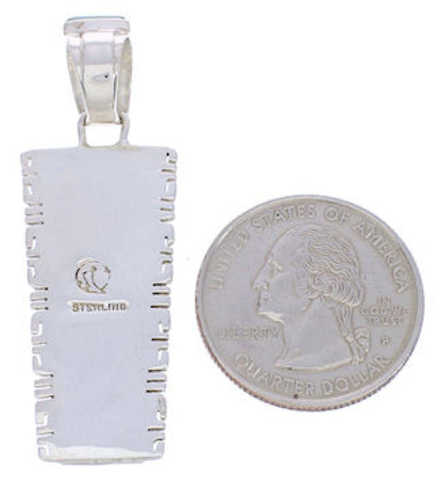 Sterling Silver Jewelry Turquoise Inlay Pendant FX30923