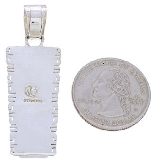 Turquoise Inlay Sterling Silver Southwest Pendant FX30926