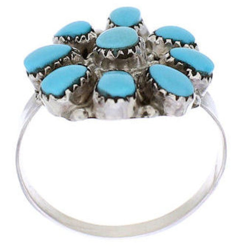 American Indian Jewelry Turquoise And Silver Ring Size 6-1/4 BW76402