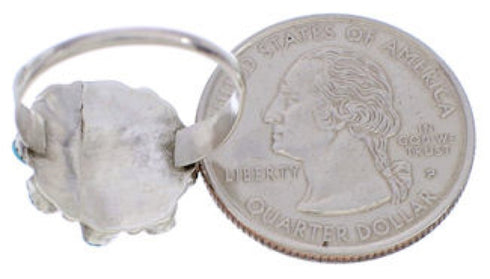 American Indian Jewelry Turquoise And Silver Ring Size 6-1/4 BW76402