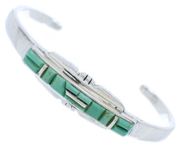 Southwestern Turquoise Inlay Cuff Bracelet Jewelry EX27757