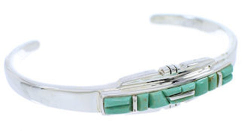 Southwestern Turquoise Inlay Cuff Bracelet Jewelry EX27757