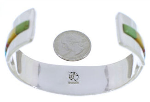 Southwest Multicolor Sterling Silver Cuff Bracelet Jewelry EX27766