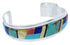 Multicolor Inlay Southwest Sterling Silver Cuff Bracelet EX27768