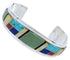 Southwest Sterling Silver Multicolor Jewelry Cuff Bracelet EX27771