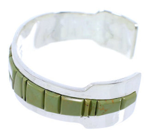 Sterling Silver Southwestern Turquoise Inlay Cuff Bracelet EX27773
