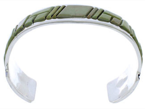 Sterling Silver Southwestern Turquoise Inlay Cuff Bracelet EX27773