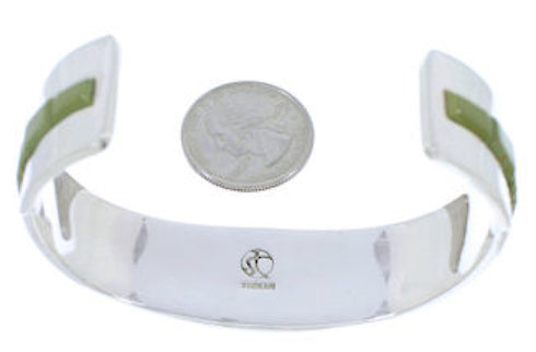 Sterling Silver Southwestern Turquoise Inlay Cuff Bracelet EX27773