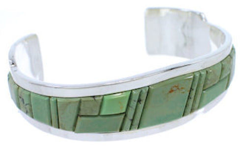 Sterling Silver Turquoise Inlay Southwest Cuff Bracelet EX27780