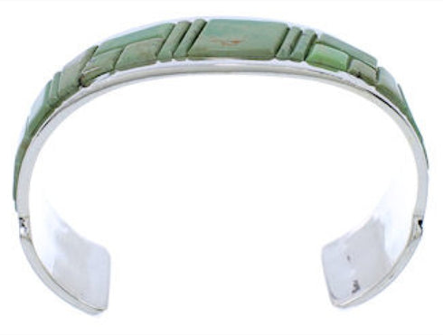 Sterling Silver Turquoise Inlay Southwest Cuff Bracelet EX27780