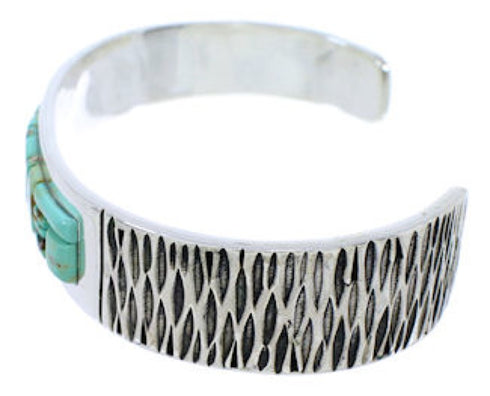 Sterling Silver Turquoise Inlay Southwest Cuff Bracelet EX27794