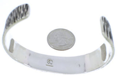 Genuine Sterling Silver Turquoise Inlay Jewelry Cuff Bracelet EX27815