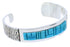 Turquoise Inlay Jewelry Genuine Sterling Silver Cuff Bracelet EX27818