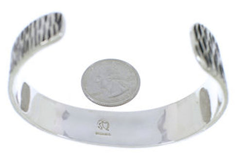 Turquoise Inlay Jewelry Genuine Sterling Silver Cuff Bracelet EX27818