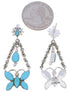 Southwest Turquoise Butterfly Ladybug Sterling Silver Earrings MW76024