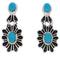 Flower Southwest Sterling Silver Turquoise Earrings MW75967