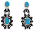 Flower Southwest Sterling Silver Turquoise Earrings MW75967