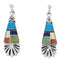 Multicolor Southwestern Sterling Silver Post Dangle Earrings MW76014