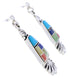 Multicolor Southwestern Sterling Silver Post Dangle Earrings MW76014