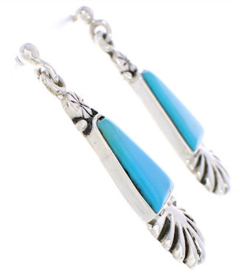 Turquoise Jewelry Southwest Silver Post Dangle Earrings MW76002