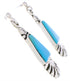 Turquoise Jewelry Southwest Silver Post Dangle Earrings MW76002