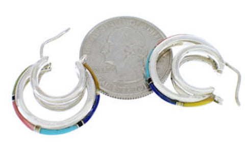 Multicolor Southwest Post Hoop Earrings GS75667