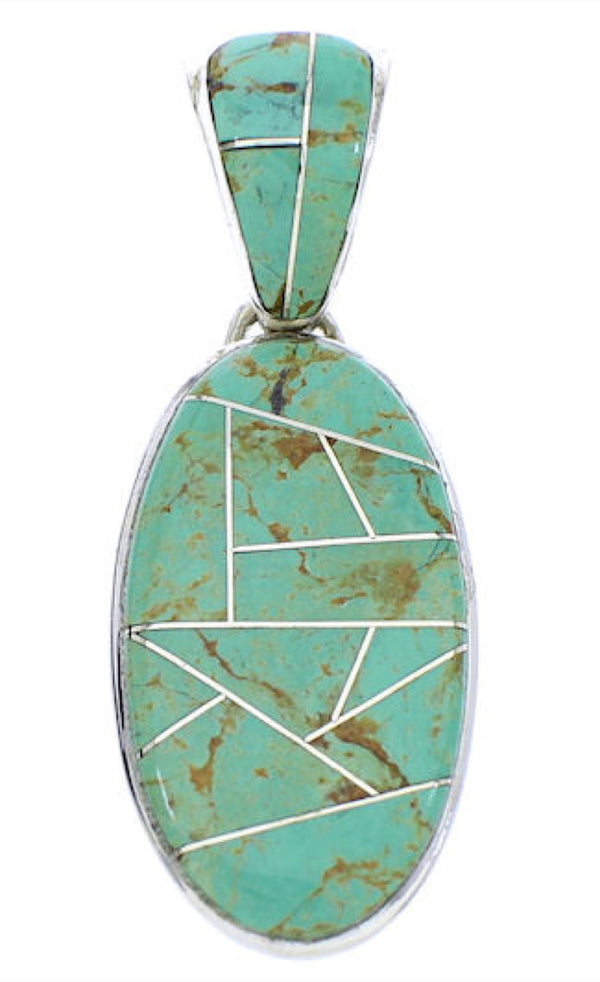 Turquoise Inlay Sterling Silver Pendant GS75682