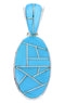 Southwest Sterling Silver Jewelry Turquoise Pendant GS75689