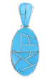 Southwest Sterling Silver Jewelry Turquoise Pendant GS75689