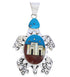 Multicolor Turtle Native American or Pueblo Design Pendant MW75779