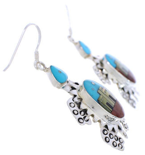 Turtle Native American or Pueblo Design Multicolor Earrings MW75809