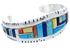 Southwestern Sterling Silver Multicolor Inlay Cuff Bracelet EX27345