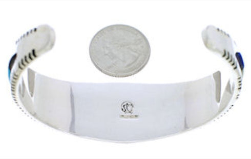 Sterling Silver Southwest Multicolor Inlay Cuff Bracelet EX27362