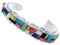 Southwestern Multicolor Inlay Sterling Silver Cuff Bracelet EX27445