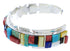 Southwestern Multicolor Inlay Sterling Silver Cuff Bracelet EX27445