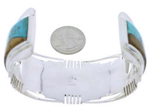 Multicolor Silver Native American Village Design Cuff Bracelet MW75551