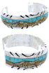 Native American Village Design Multicolor Silver Cuff Bracelet MW75559